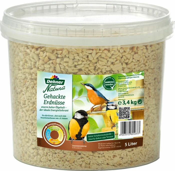 Dehner Natura gehackte Erdnusskerne Wildvogelfutter 5l