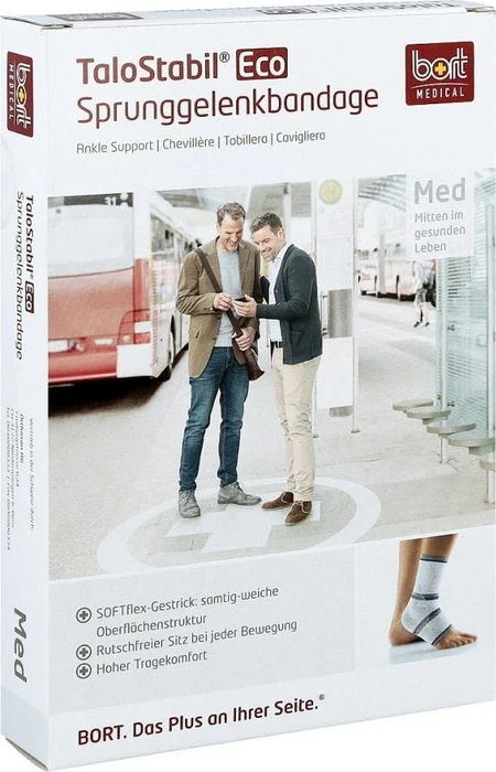Bort Medical TaloStabil Eco Knöchelbandage Größe M schwarz/grau, 1 Stück