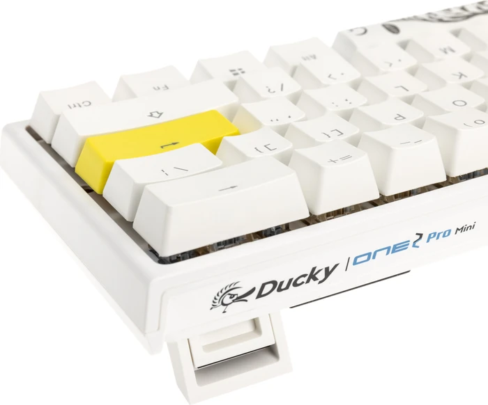 Ducky One 2 Pro Mini, PBT, weiß, LEDs RGB, MX RGB BLUE, USB, US