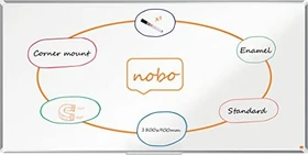 Nobo Whiteboard Premium Plus, weiß, 90x180cm