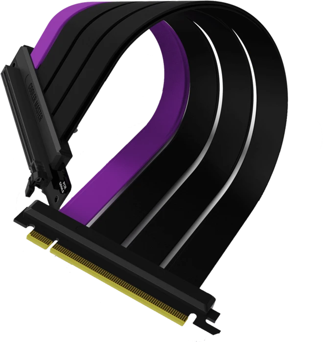 Cooler Master Riser Cable, gewinkelt, PCIe 4.0, 300mm, schwarz