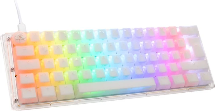 Ducky One 3 Mini PBT, LEDs RGB, Aura White, MX RGB BLUE, USB, DE