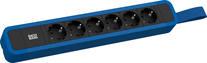 Bachmann Primo 2, 6-fach, mit Schlaufe, 2m, blau/schwarz