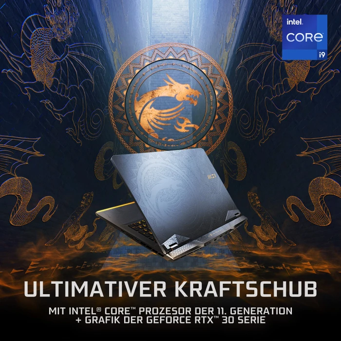 MSI GE76 Dragon Tiamat 11UH-290, Core i9-11980HK, 32GB RAM, 2TB SSD, GeForce RTX 3080, DE
