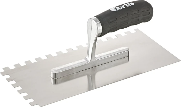Fortis Glättkelle Edelstahl 10x10mm gezahnt, 280x130mm