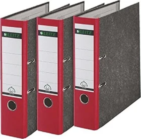 Leitz Qualitäts Ordner 2-Ring 180° Klimaneutral, 80mm, A4, schwarz/rot