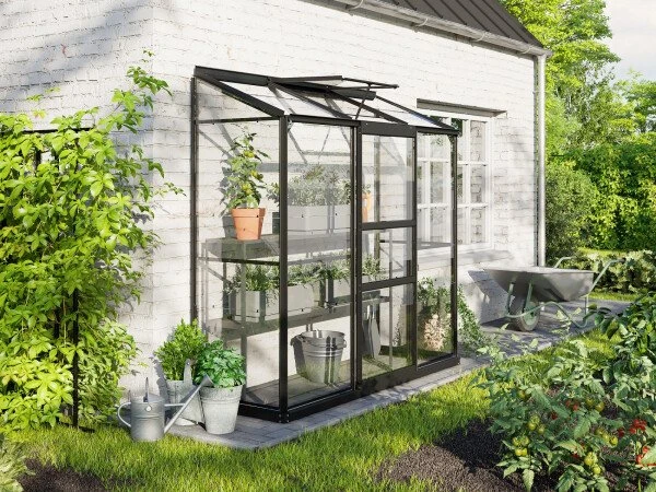 Vitavia Ida 1300 ESG 3mm Anlehngewächshaus schwarz