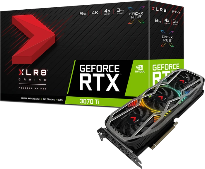 PNY GeForce RTX 3070 Ti XLR8 Gaming Revel, 8GB GDDR6X, HDMI, 3x DP