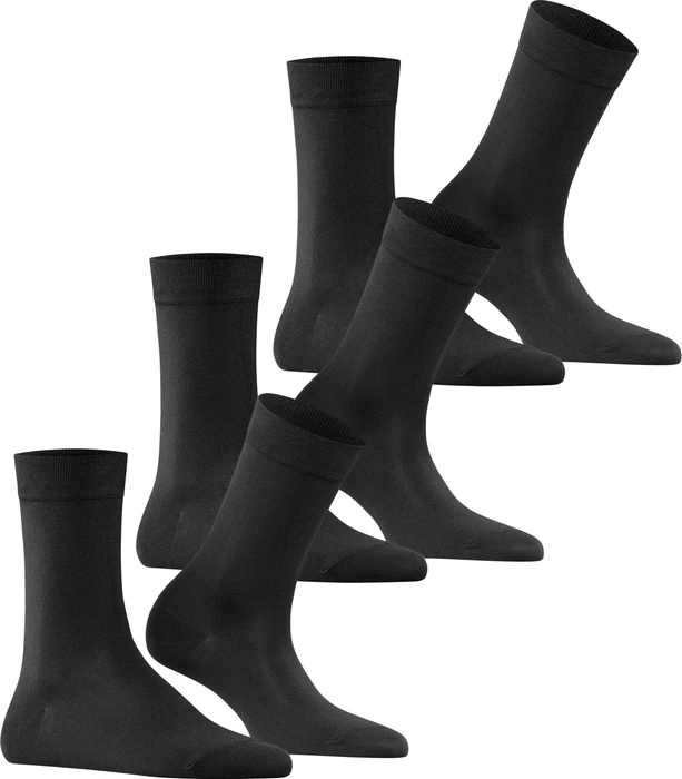 Falke Cotton Touch Socken schwarz, 3 Paare (Damen)