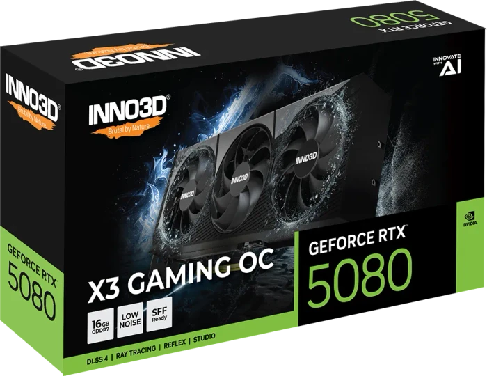 INNO3D GeForce RTX 5080 X3 Gaming OC, 16GB GDDR7, HDMI, 3x DP