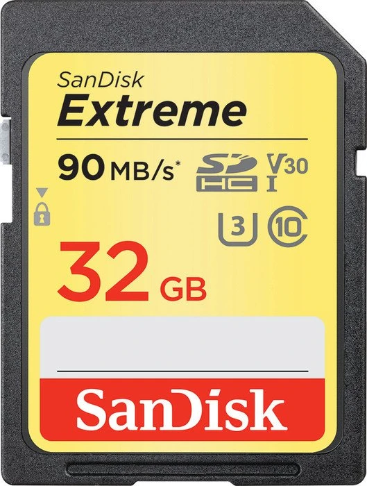 SanDisk Extreme R90/W40 32GB, UHS-I U3, Class 10