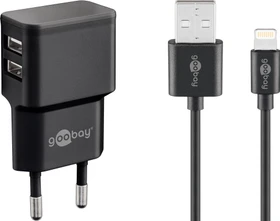 goobay Lightning Dual-Ladeset 12W schwarz