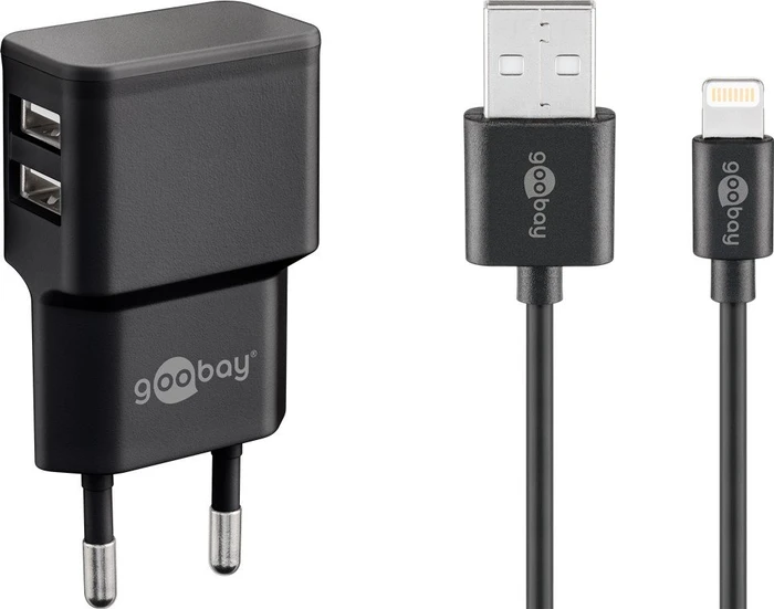 goobay Lightning Dual-Ladeset 12W schwarz