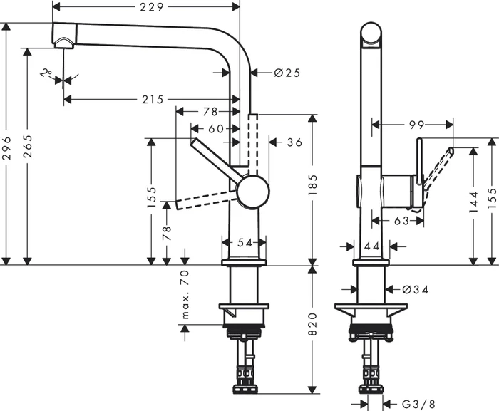 Hansgrohe Talis M54 270 1jet mattschwarz