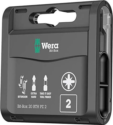 Wera 855/1 BTH BiTorsion Pozidriv Bit 1/4", PZ2x25mm, 20 Stück