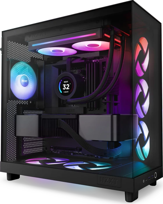 NZXT F Series F240 RGB Core Single-Frame Fan Unit, Matte Black, schwarz, LED-Steuerung, 240mm