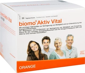biomo pharma Aktiv Vital Trinkflaschen + Kapseln Packung für 30 Tage, 1 Stück