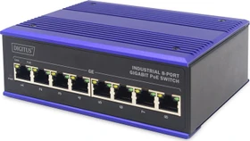 Digitus Professional DN-65 Gigabit Industrial Railmount Gigabit Switch, 8x RJ-45, 30W PoE+ (DN-651121)