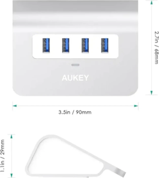 Aukey CB-H5 USB-Hub, 4x USB-A 3.0, USB-A 3.0 [Buchse]