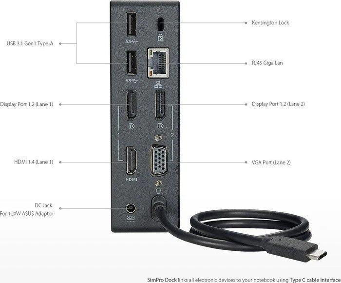 ASUS SimPro Dock, USB-C 3.0 [Stecker]