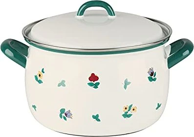 Riess Country Gmundner Streublumen Fleischtopf mit Deckel 18cm 2.5l
