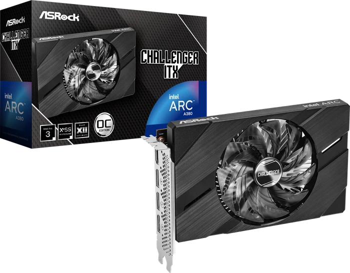 ASRock Arc A380 Challenger ITX 6GB OC, A380 CLI 6GO, 6GB GDDR6, HDMI, 3x DP