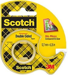 3M Scotch Doppelseitiges Klebeband transparent, 12mm/6.3m, 1 Stück