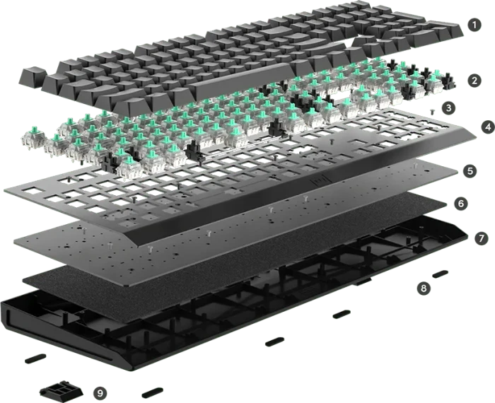 Wooting Two HE, LEDs RGB, Gateron Lekker Linear60, USB, US