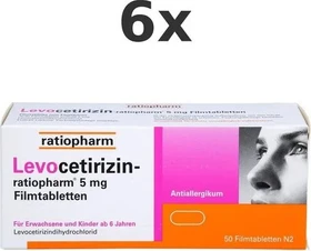 Levocetirizin-ratiopharm 5mg Filmtabletten, 50 Stück