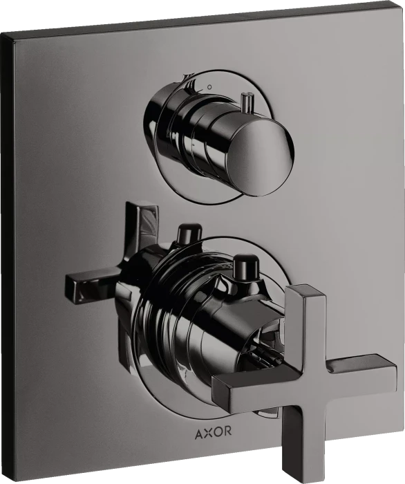 Hansgrohe Axor Citterio Thermostat mit Ab- und Umstellventil polished black chrome