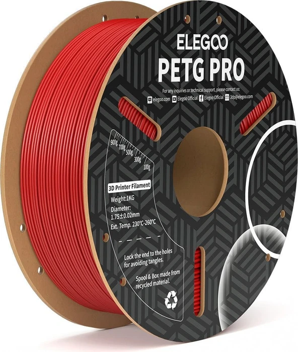 Elegoo PETG Pro, rot, Spule, 1.75mm, 1.00kg