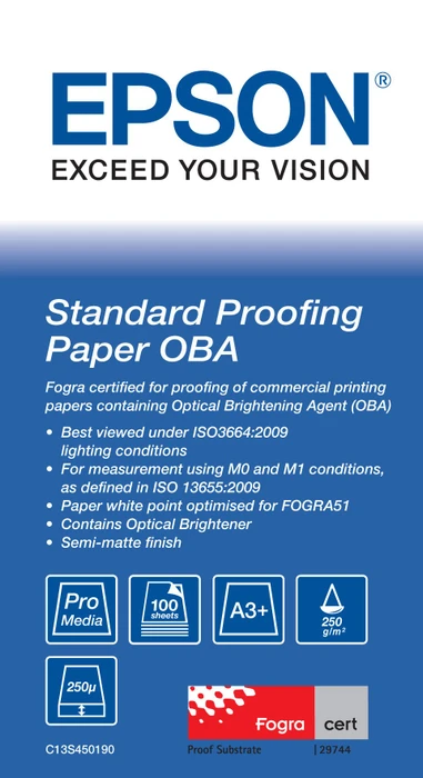 Epson S450189 Standard OBA Proofing Papier semimatt, 44", 250g/m², 30.5m