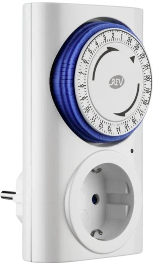 REV Ritter mechanische Tageszeitschaltuhr Premium, blau/weiß