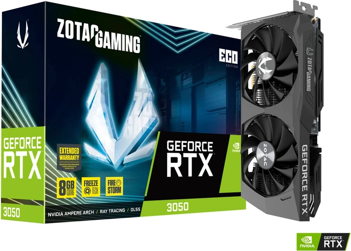 Zotac Gaming GeForce RTX 3050 Eco, 8GB GDDR6, HDMI, 3x DP