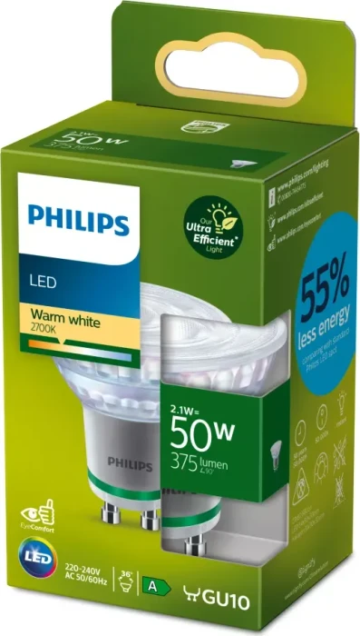 Philips LEDClassic 50W GU10 WW 36D ND UE SRT4 2.1-50W/827