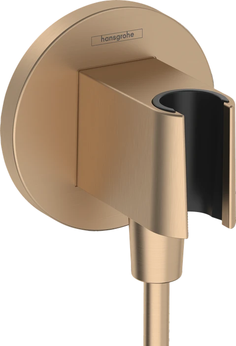 Hansgrohe FixFit S Wandanschluss mit Brausehalter brushed bronze