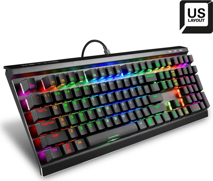 Sharkoon Skiller SGK60, LEDs RGB, Kailh Box WHITE, USB, US