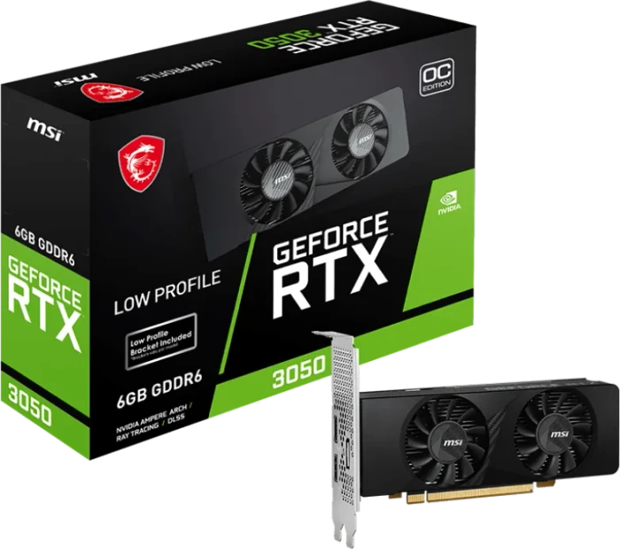 MSI GeForce RTX 3050 LP 6G OC, 6GB GDDR6, 2x HDMI, DP