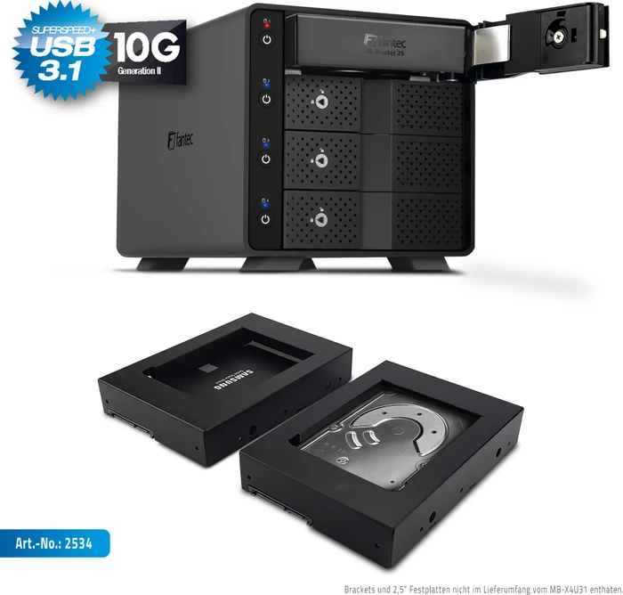 Fantec MB-X4U31, 3.5", USB-C 3.1