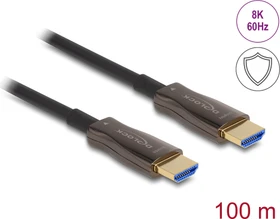 DeLOCK AOC Ultra High Speed HDMI 2.1 Kabel 48Gbps 8K 60Hz mit Metallarmierung schwarz, 100m