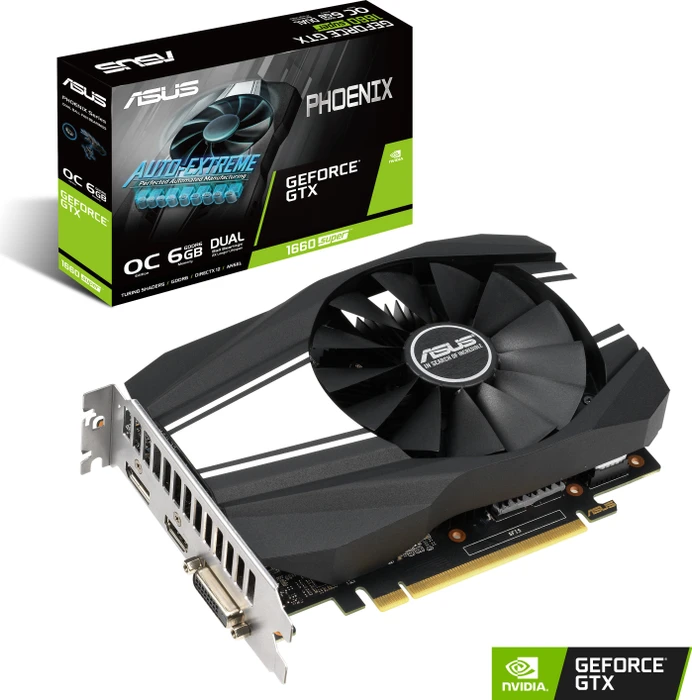 ASUS Phoenix GeForce GTX 1660 SUPER OC, PH-GTX1660S-O6G, 6GB GDDR6, DVI, HDMI, DP