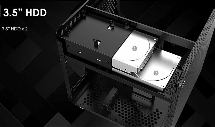 Raijintek Metis Evo TGS, schwarz, Glasfenster, Mini-ITX