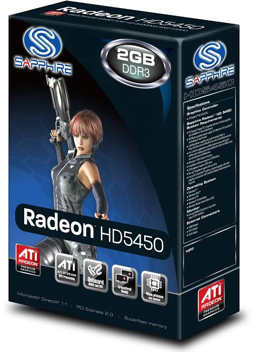 Sapphire Radeon HD 5450, 2GB DDR3, VGA, DVI, HDMI, lite retail