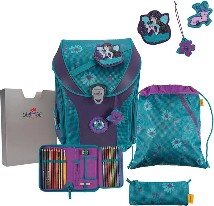 DerDieDas ErgoFlex Max Fairy Flower Schultaschen-Set, 5-tlg.