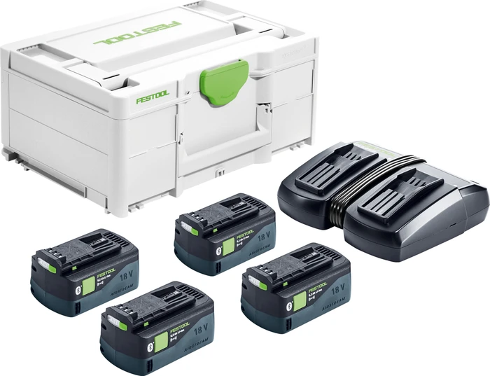 Festool Energie-Set Starterset 18V, 5.2Ah, Li-Ionen/LiHD, 4 Akkus [20.8Ah] [374.4Wh]