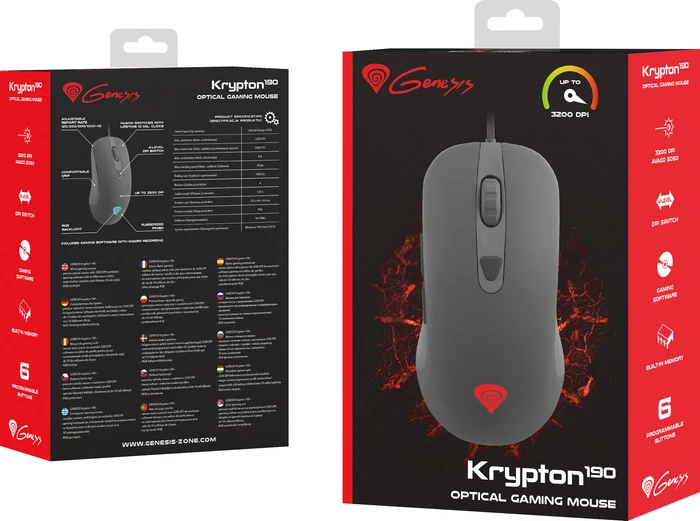 Genesis Krypton 190 Professional Gaming Mouse, USB