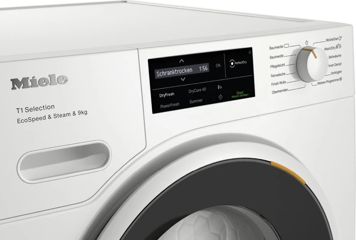 Miele T1 Selection TSL783WP EcoSpeed & Steam & 9kg Wärmepumpentrockner