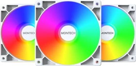 Montech GF120 ARGB PWM, weiß, Lüftersteuerung, 120mm, 3er-Pack
