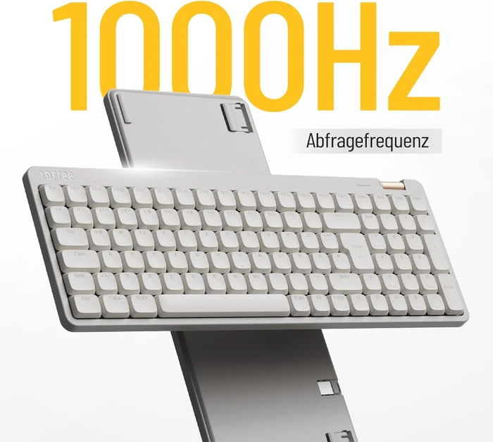 Lofree Flow Lite100, Off-White, LEDs weiß, Kailh LOW PROFILE Specter, USB/Bluetooth, DE