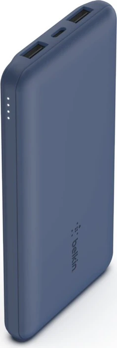 Belkin BoostCharge 3-Port Power Bank 10K + USB-A/USB-C Cable blau